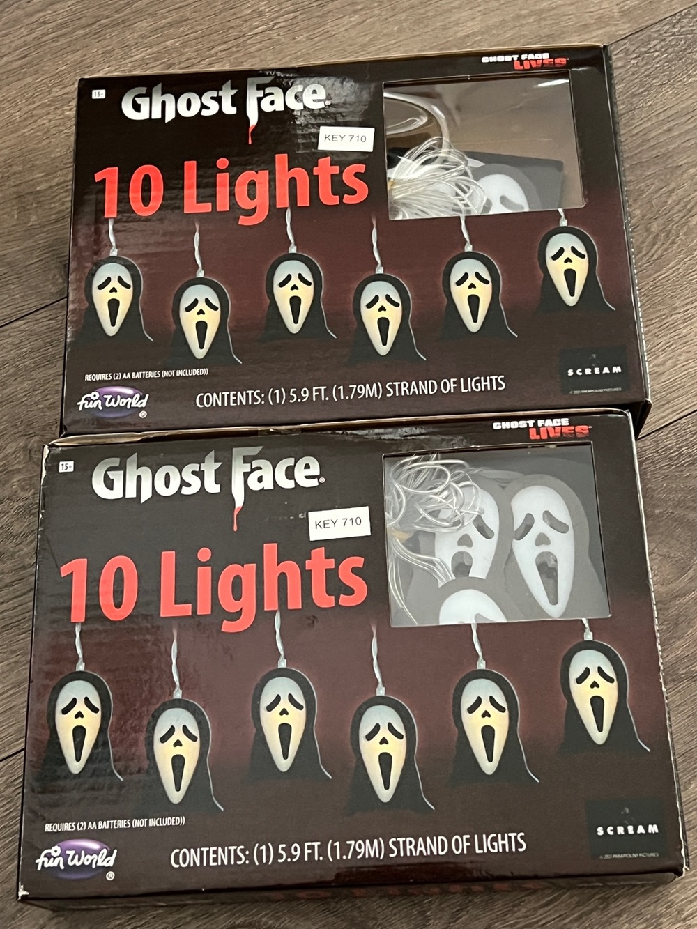 Ghost Face 2 Packs Of 10 Strand Lights New